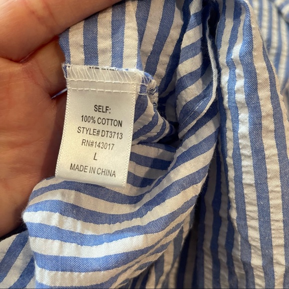 🚫SOLD🚫 Adorable blue white striped seersucker dress - Picture 16 of 16